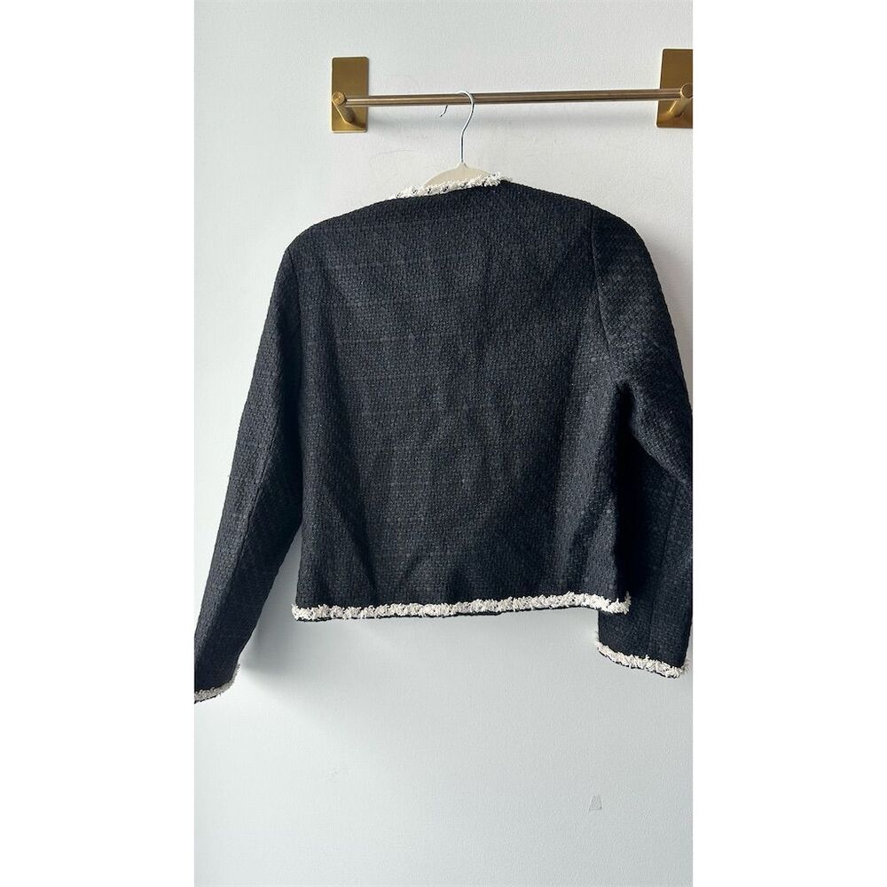 J.ING Women's Black Tweed Button-Up Jacket Size S Chic Casual - Picture 5 of 6